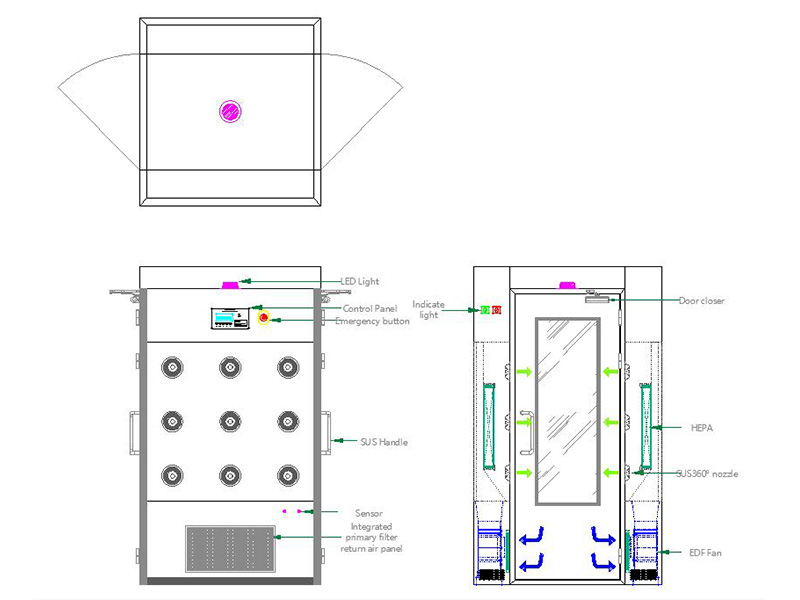 Air-shower-single-door